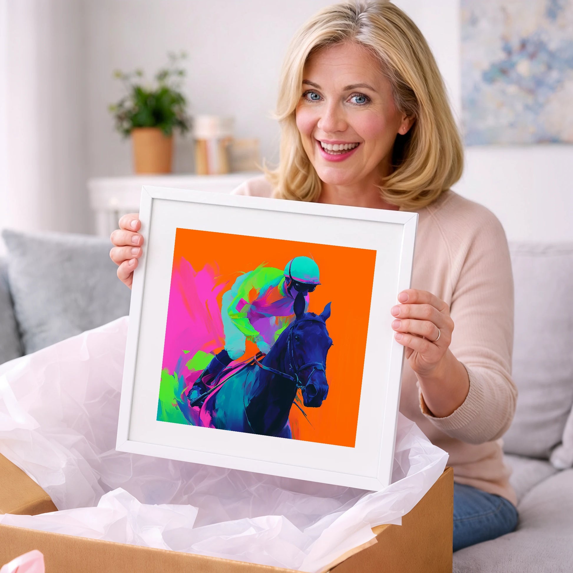 Velocity in Colour - racing horse art gift idea for horse lovers