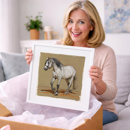 Spirited Grey Study - horse breed art gift idea for horse lovers
