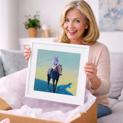 Lavender Silks - racing horse art gift idea for horse lovers