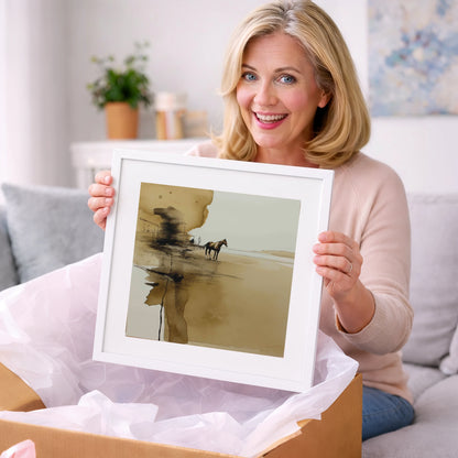 Sepia Solitude - horse landscape art gift idea for horse lovers