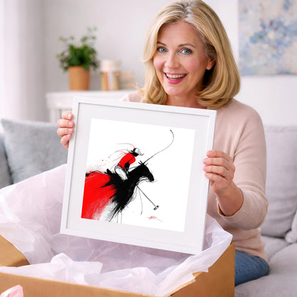 Crimson Polo Strike - polo horse art gift idea for horse lovers