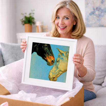 Sun and Shadow - horse portrait art gift idea for horse lovers