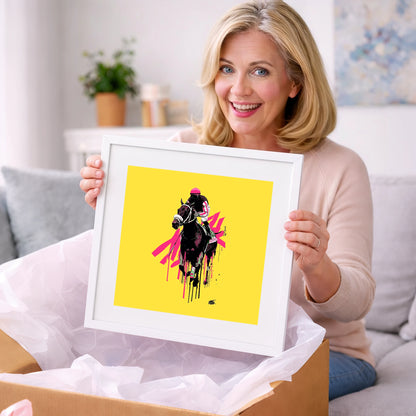 Neon Gallop - racing horse art gift idea for horse lovers