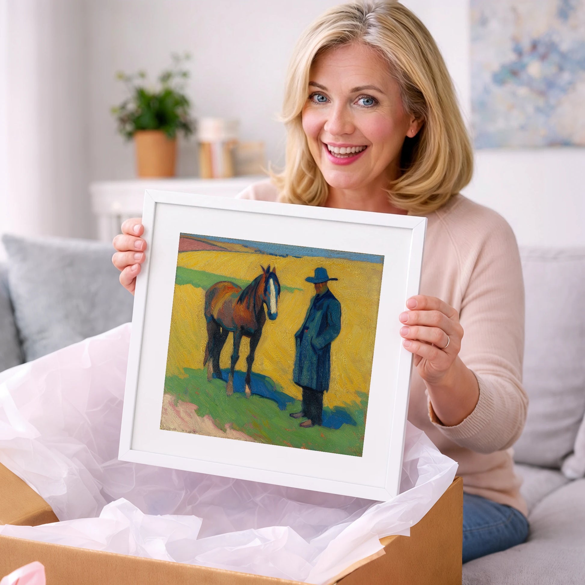 Quiet Western Companions - western horse art gift idea for horse lovers