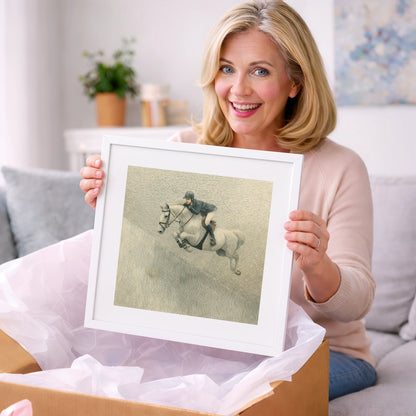Suspended in Flight - show jumping horse art gift idea for horse lovers