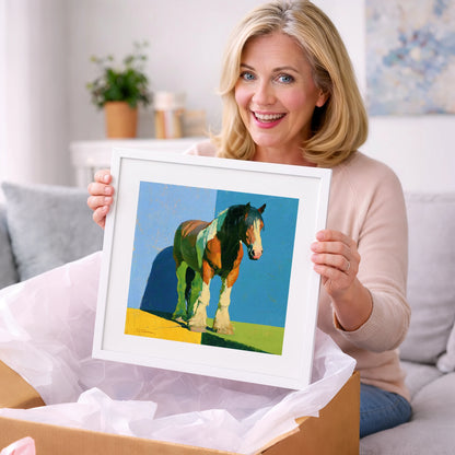 Heavy Horse in Bright Sunlight - horse breed art gift idea for horse lovers