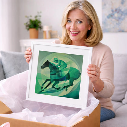Emerald Rhythm - racing horse art gift idea for horse lovers