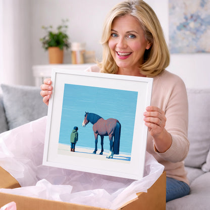 A Quiet Understanding - horse & rider art gift idea for horse lovers