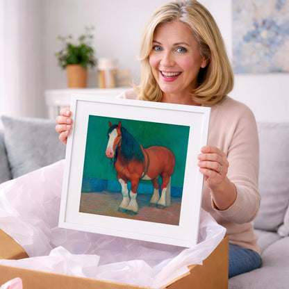 Vibrant Heavy Horse - horse breed art gift idea for horse lovers