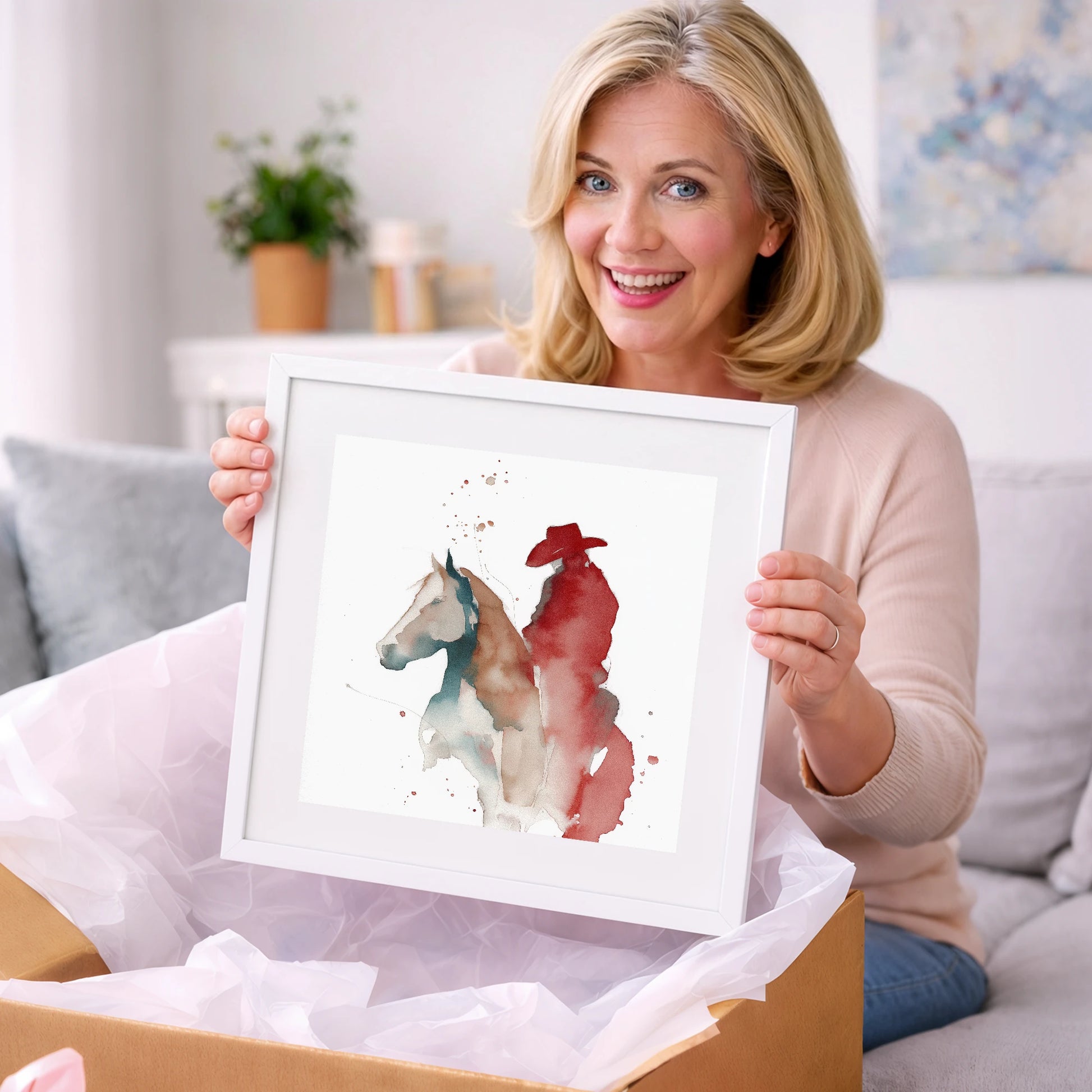 Crimson Western Spirit - western horse art gift idea for horse lovers