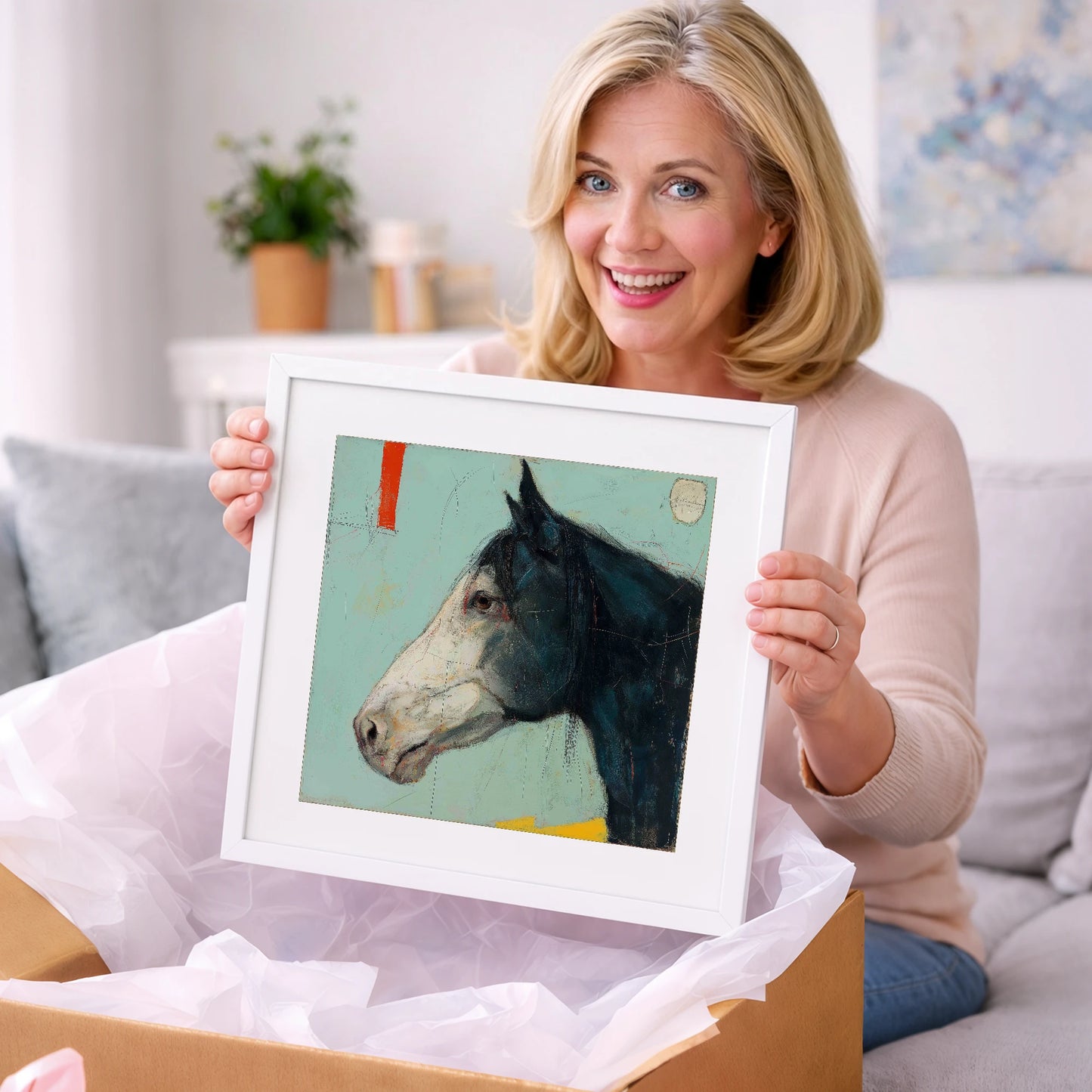 Abstract Equine Profile - horse portrait art gift idea for horse lovers