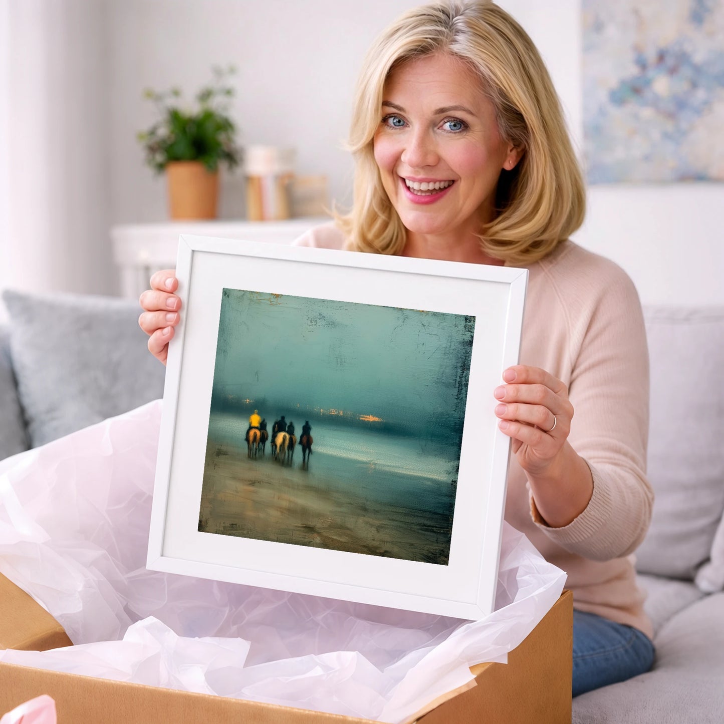 Twilight Beach Hack - horse landscape art gift idea for horse lovers