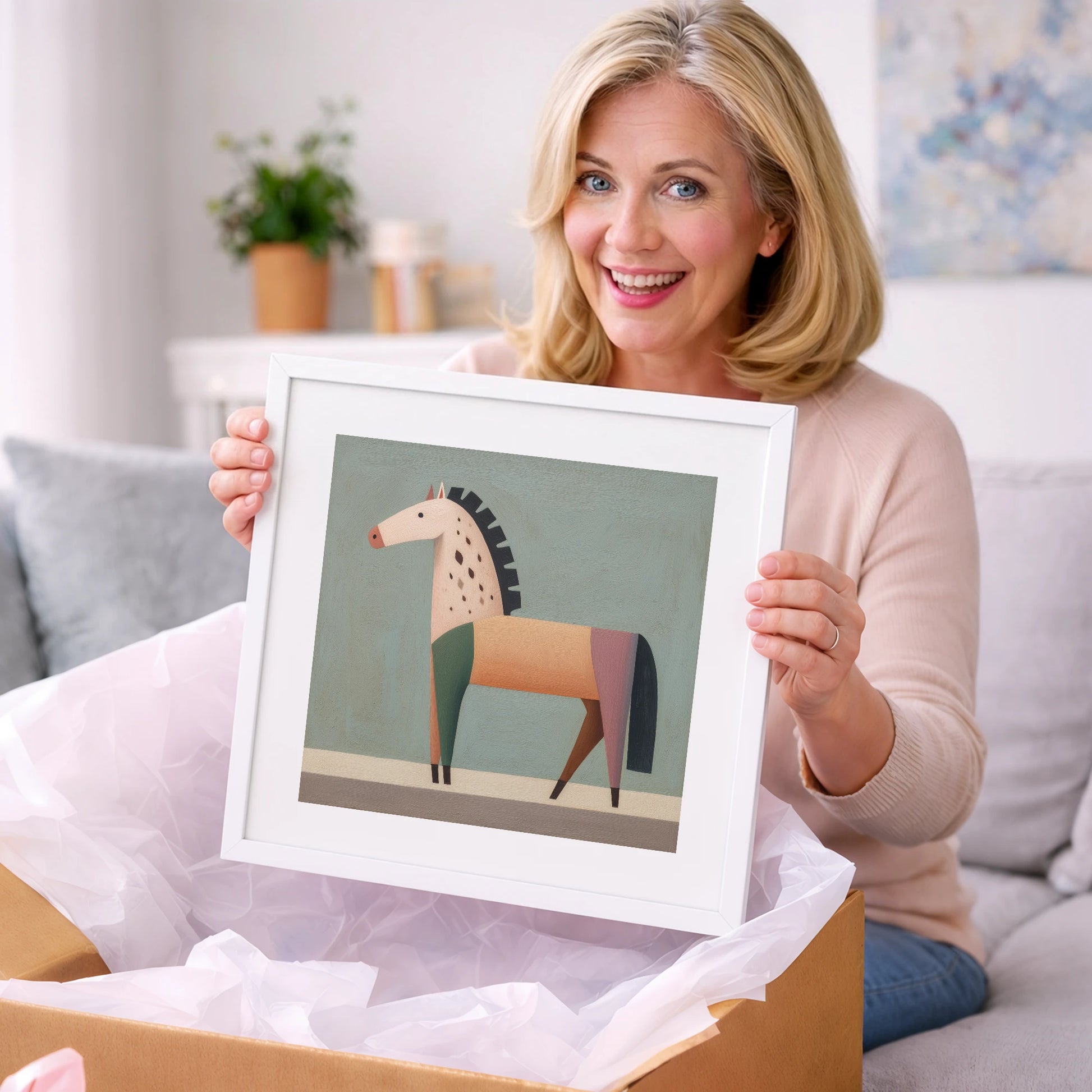 Geometric Appaloosa Form - horse breed art gift idea for horse lovers