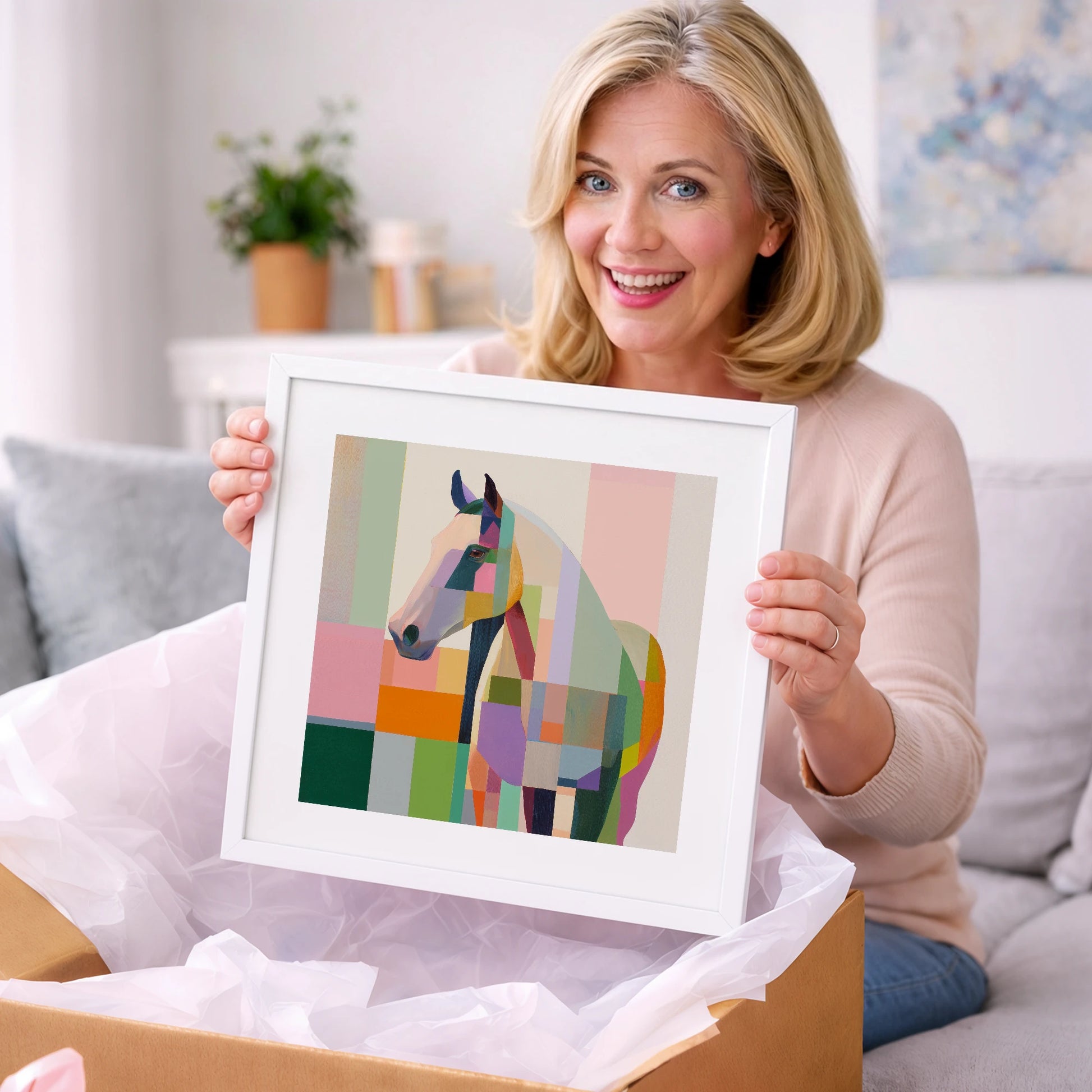 Prismatic Equine Profile - horse breed art gift idea for horse lovers
