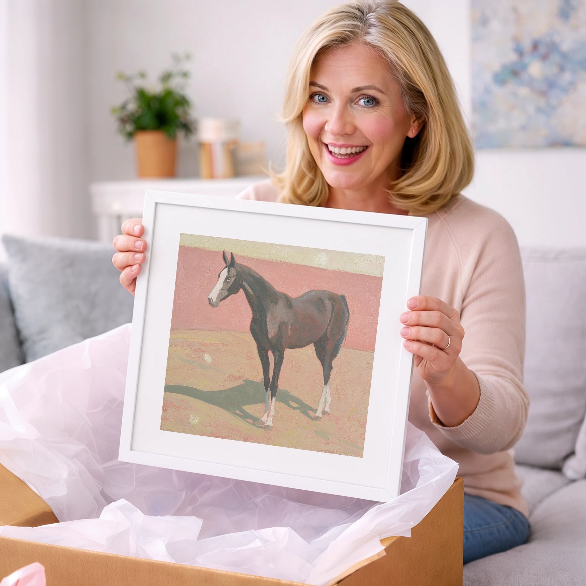 Quiet Grace in Pastel - horse breed art gift idea for horse lovers