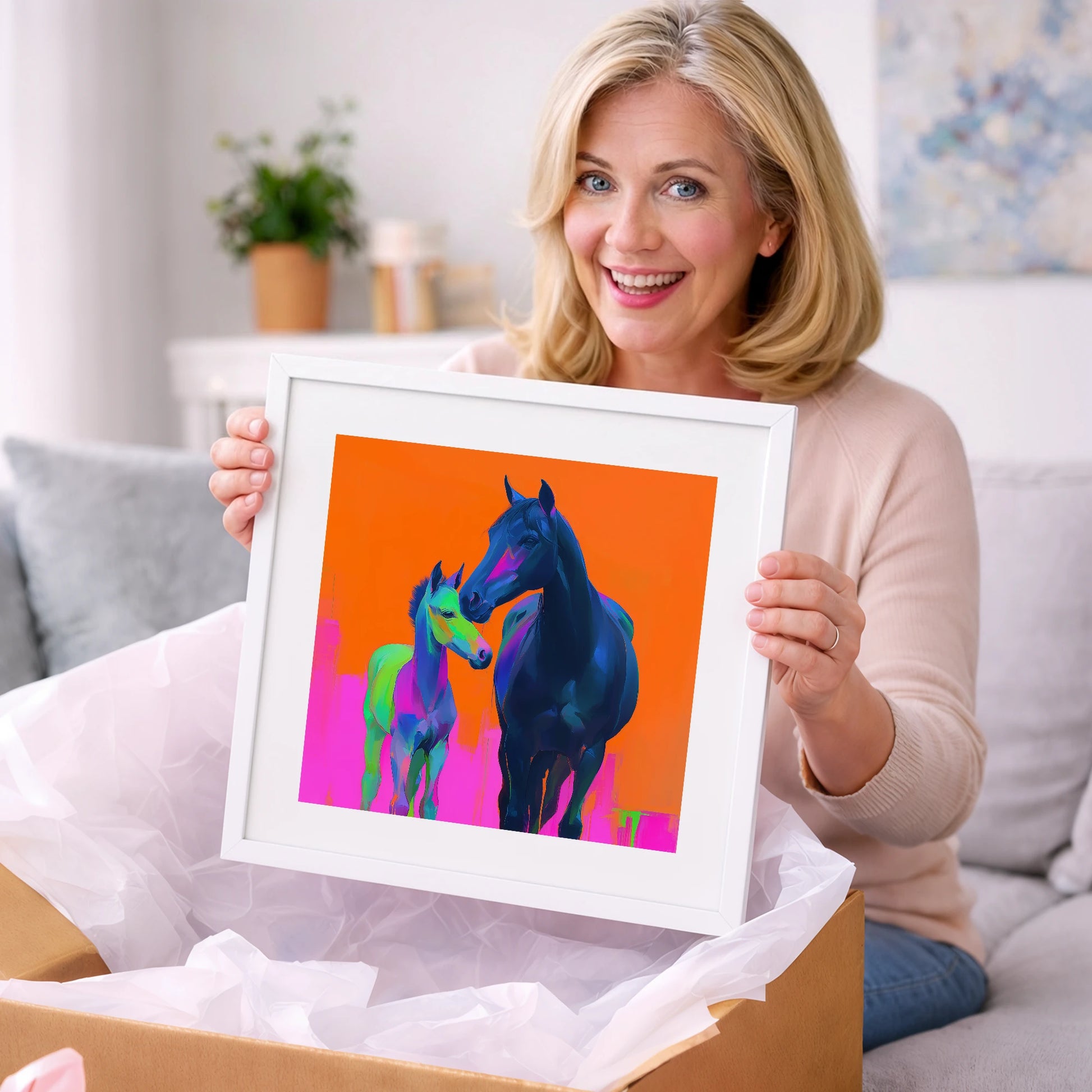 Electric Bond - mare & foal art gift idea for horse lovers