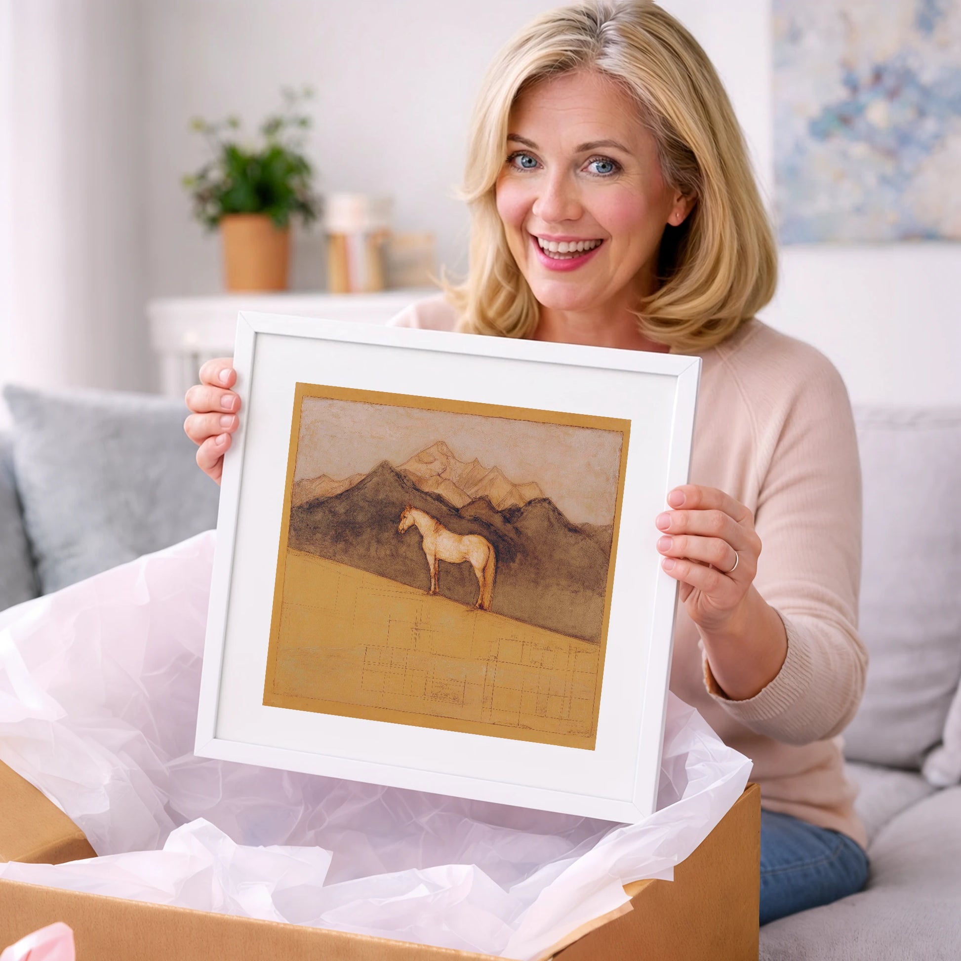 Mountain Sentinel - horse landscape art gift idea for horse lovers