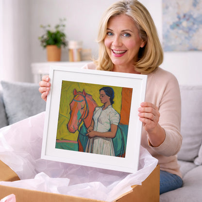 Vibrant Connection - horse & rider art gift idea for horse lovers