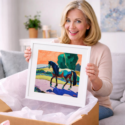 The Cobalt Stride - horse breed art gift idea for horse lovers