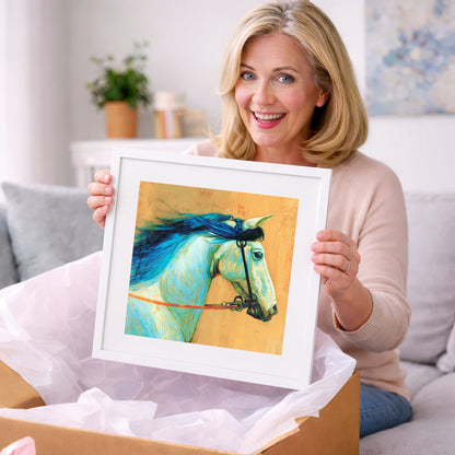 Cerulean Spirit - horse portrait art gift idea for horse lovers