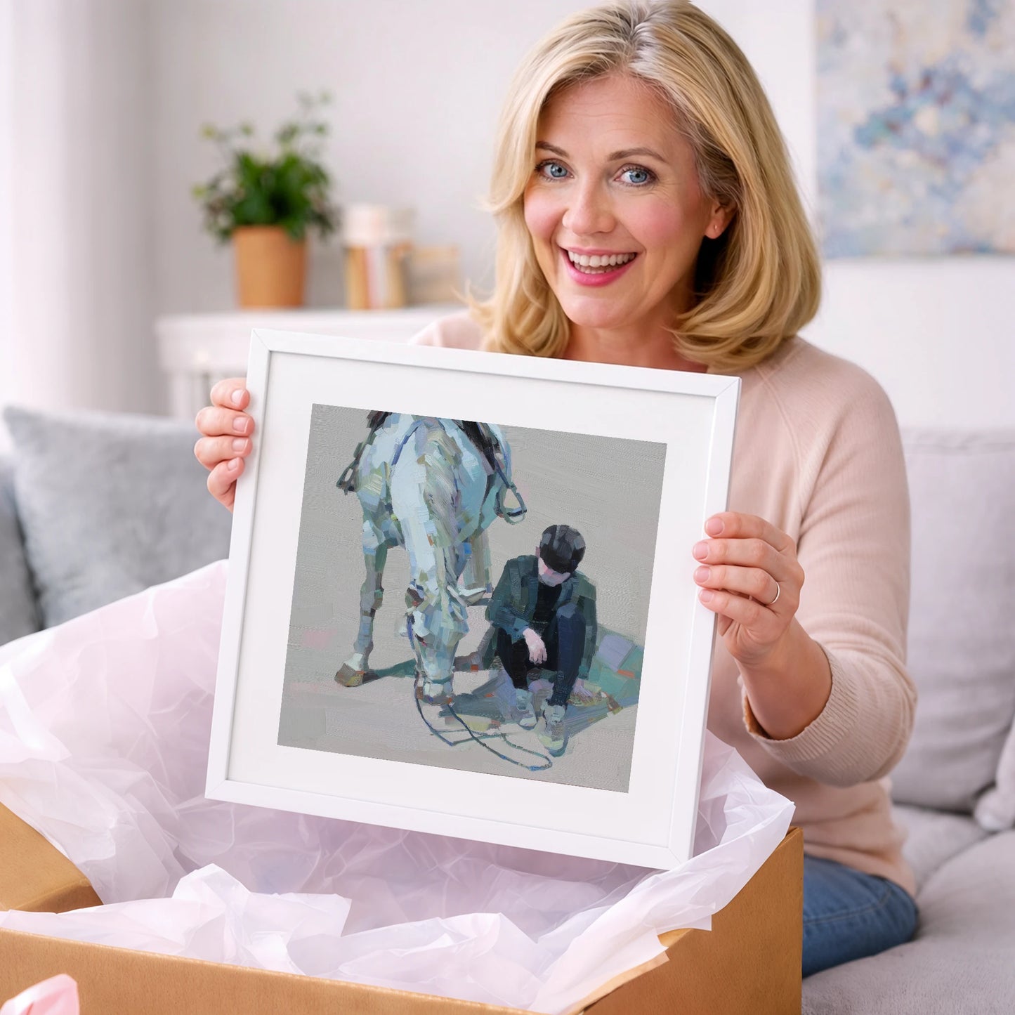 Shared Silence - horse & rider art gift idea for horse lovers