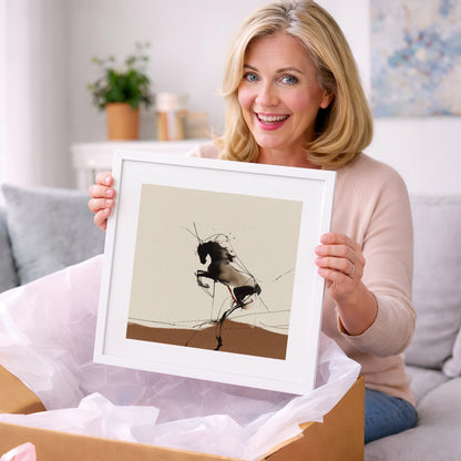Dynamic Rearing Form - wild horses art gift idea for horse lovers