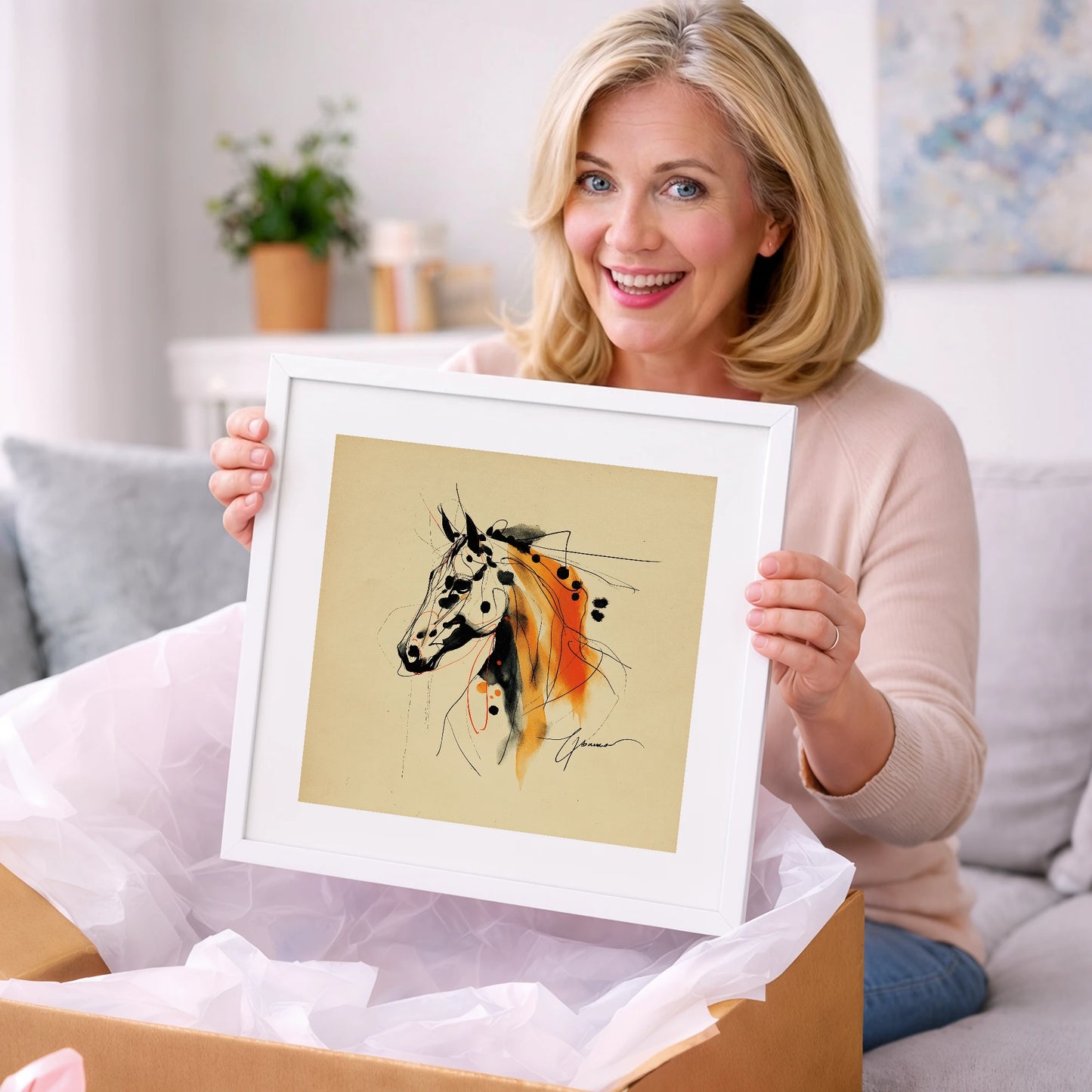 Abstract Amber Spirit - horse breed art gift idea for horse lovers