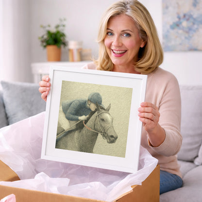 Focused Pursuit - racing horse art gift idea for horse lovers