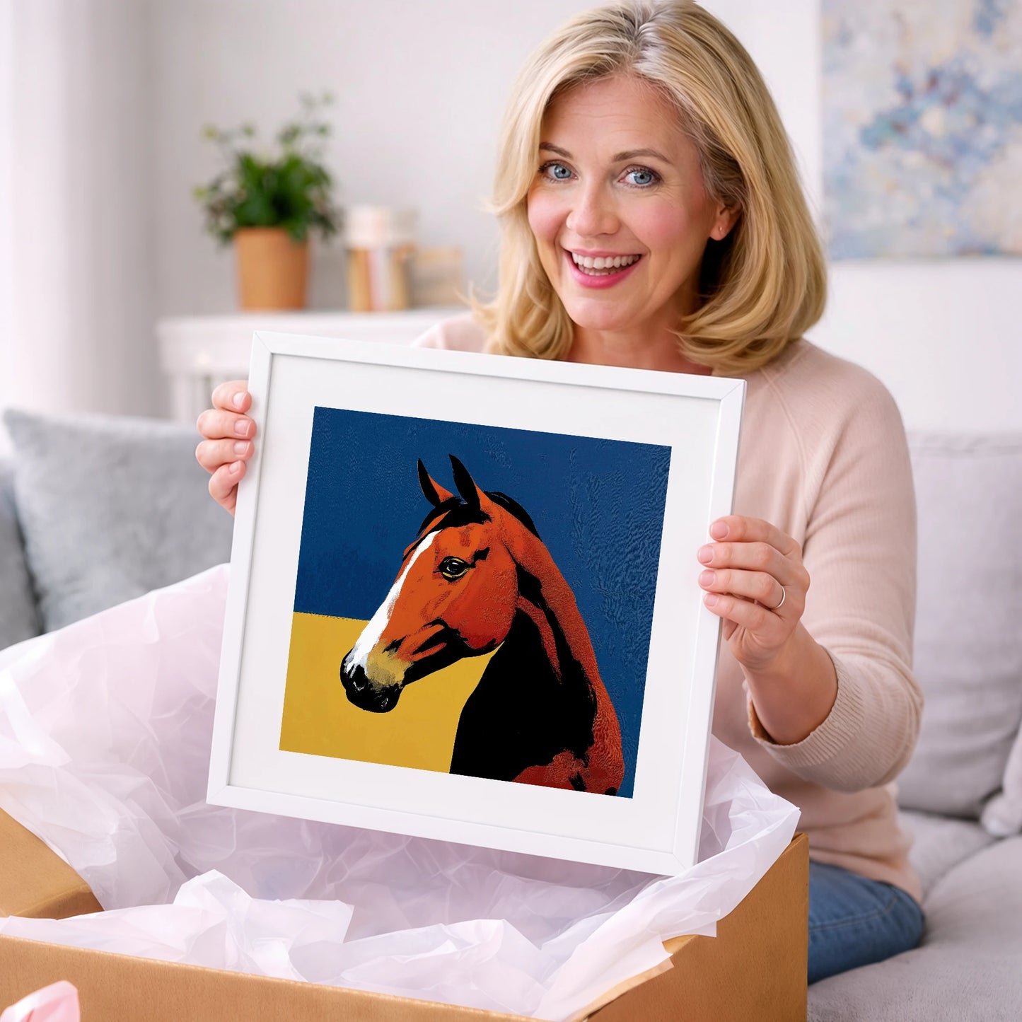 Bold Chestnut Portrait - horse portrait art gift idea for horse lovers