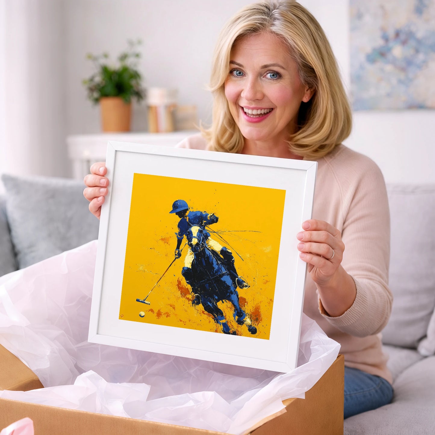 Indigo Chukka Strike - polo horse art gift idea for horse lovers