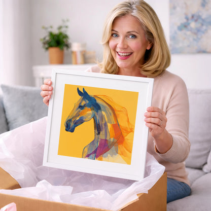 Vibrant Cobalt Contours - horse breed art gift idea for horse lovers