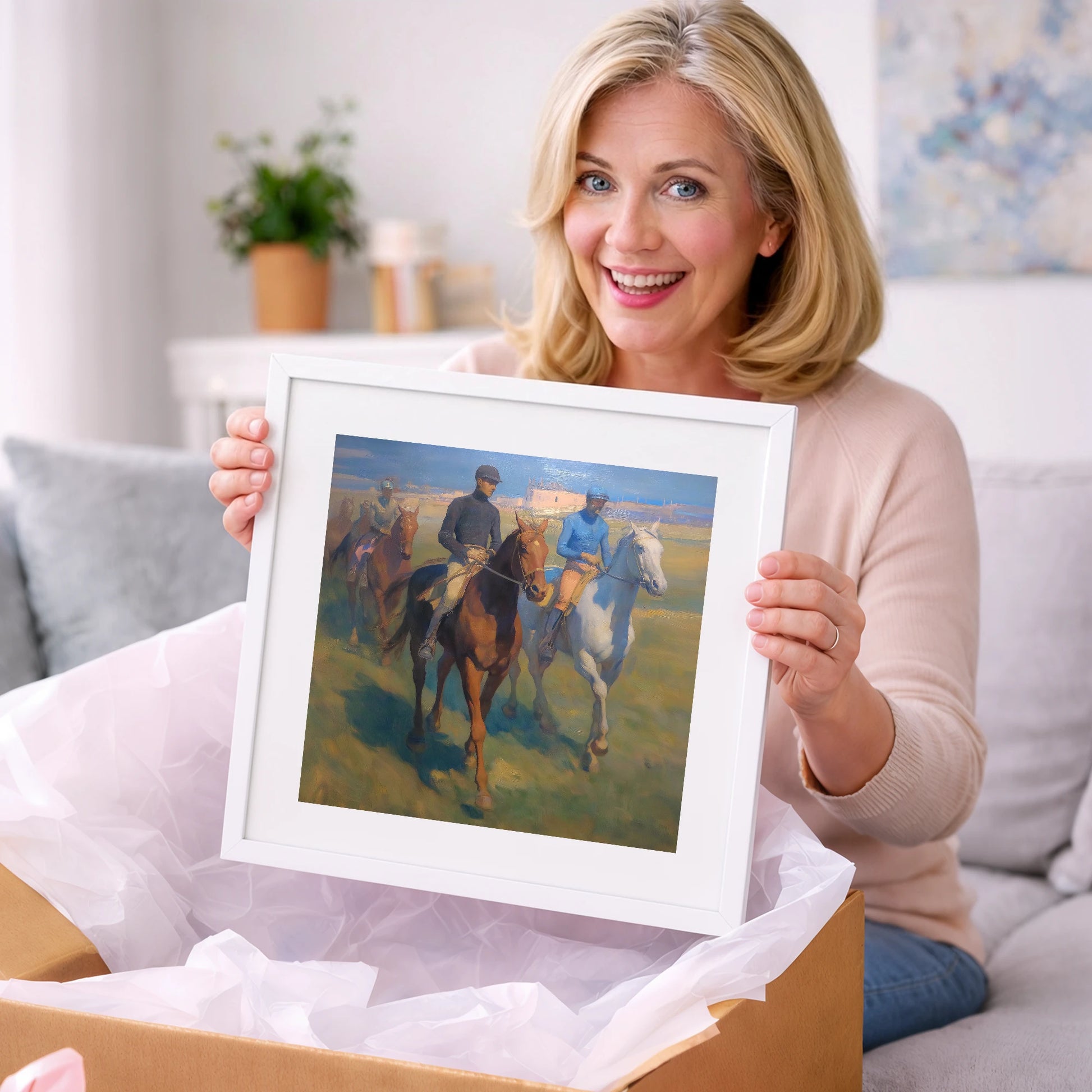 The Dawn String - racing horse art gift idea for horse lovers