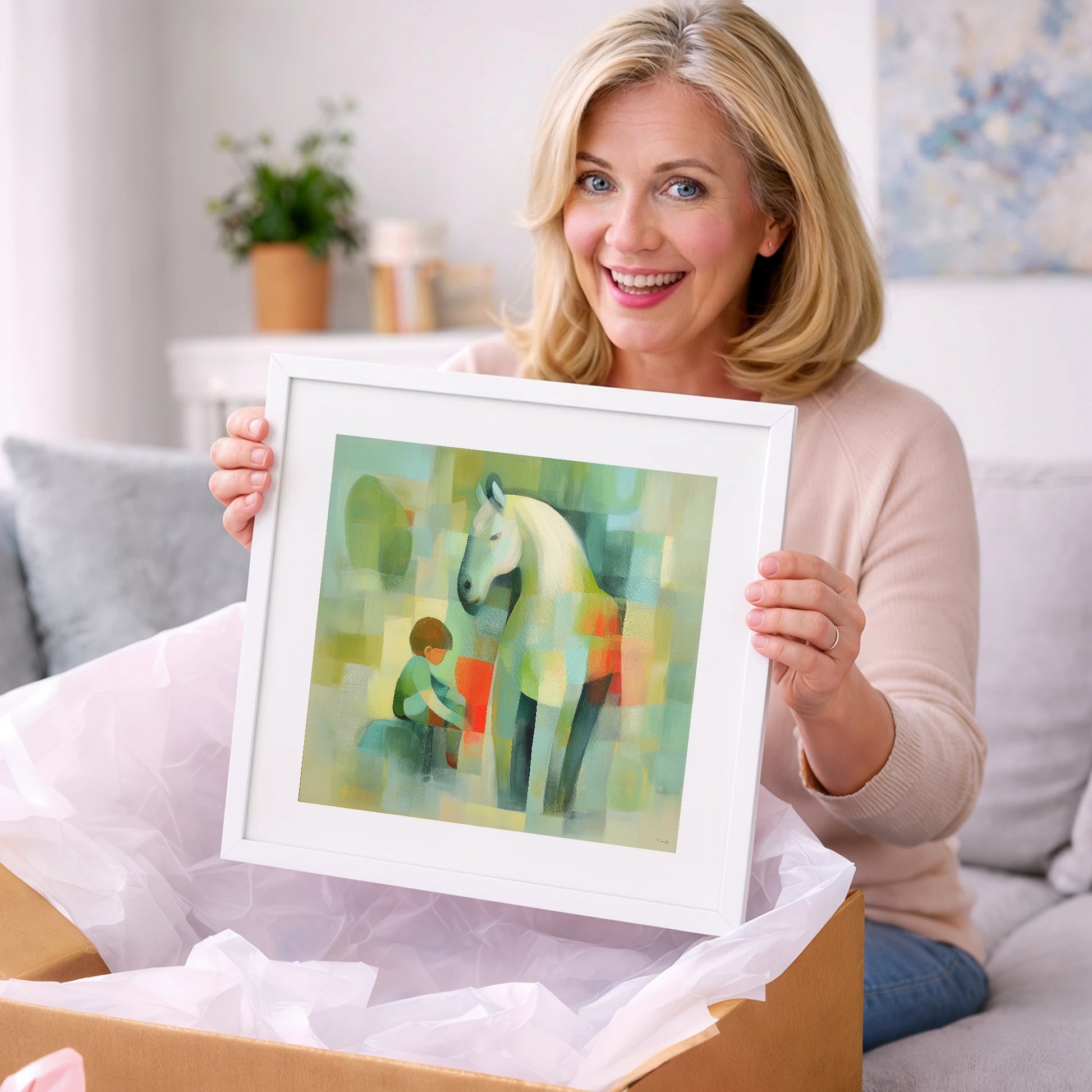 The Quiet Companion - horse & rider art gift idea for horse lovers