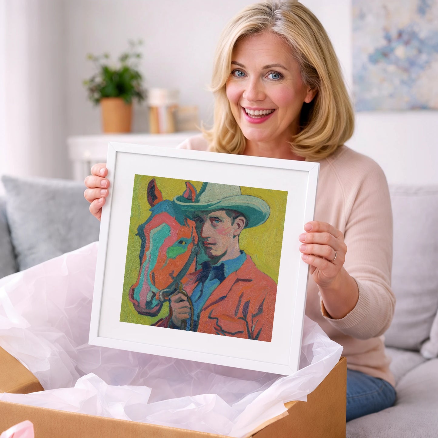 Vivid Western Companion - western horse art gift idea for horse lovers