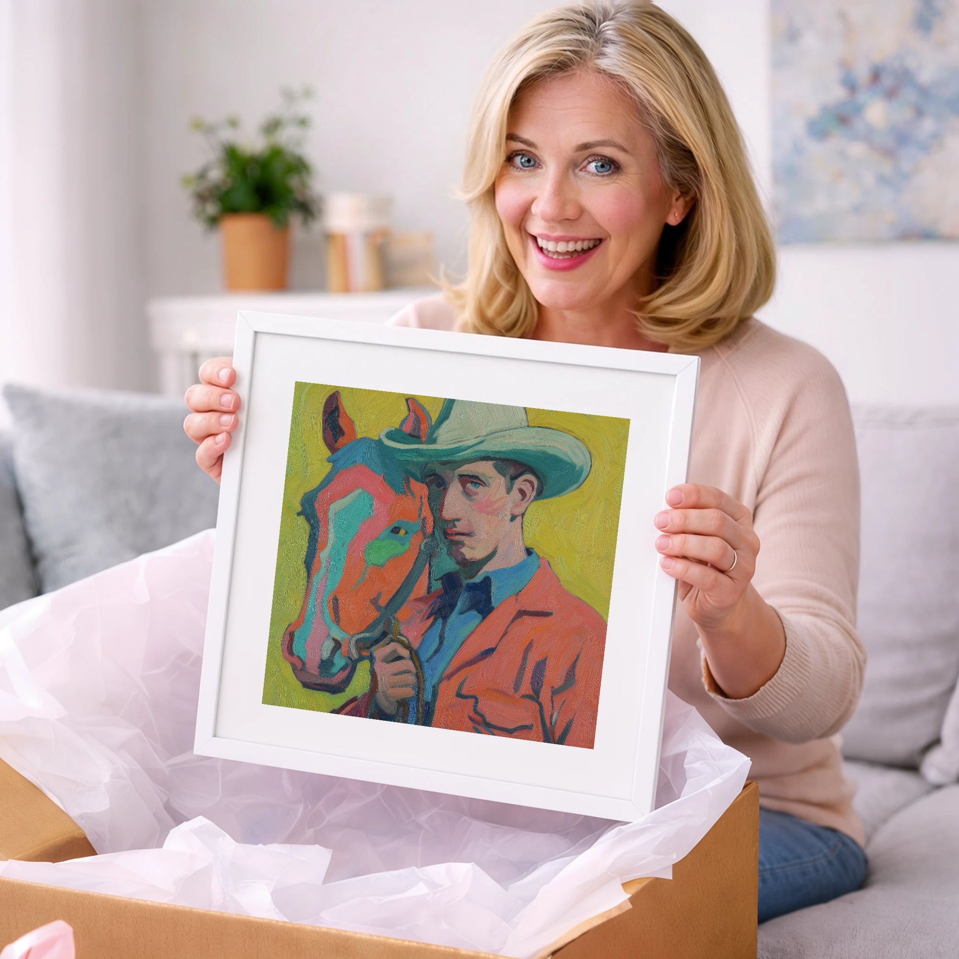 Vivid Western Companion - western horse art gift idea for horse lovers