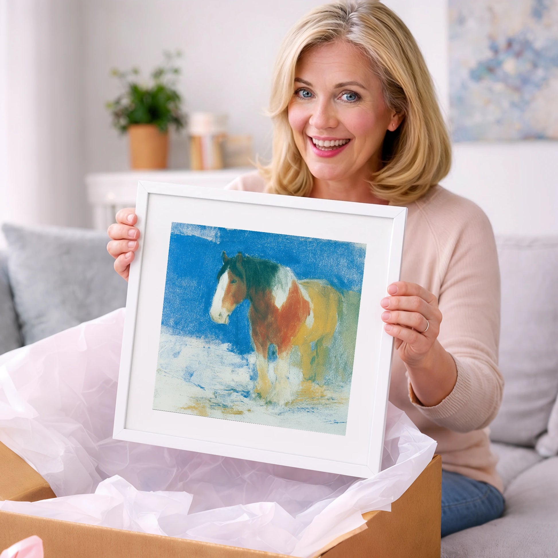 Cerulean Coloured Cob - horse breed art gift idea for horse lovers