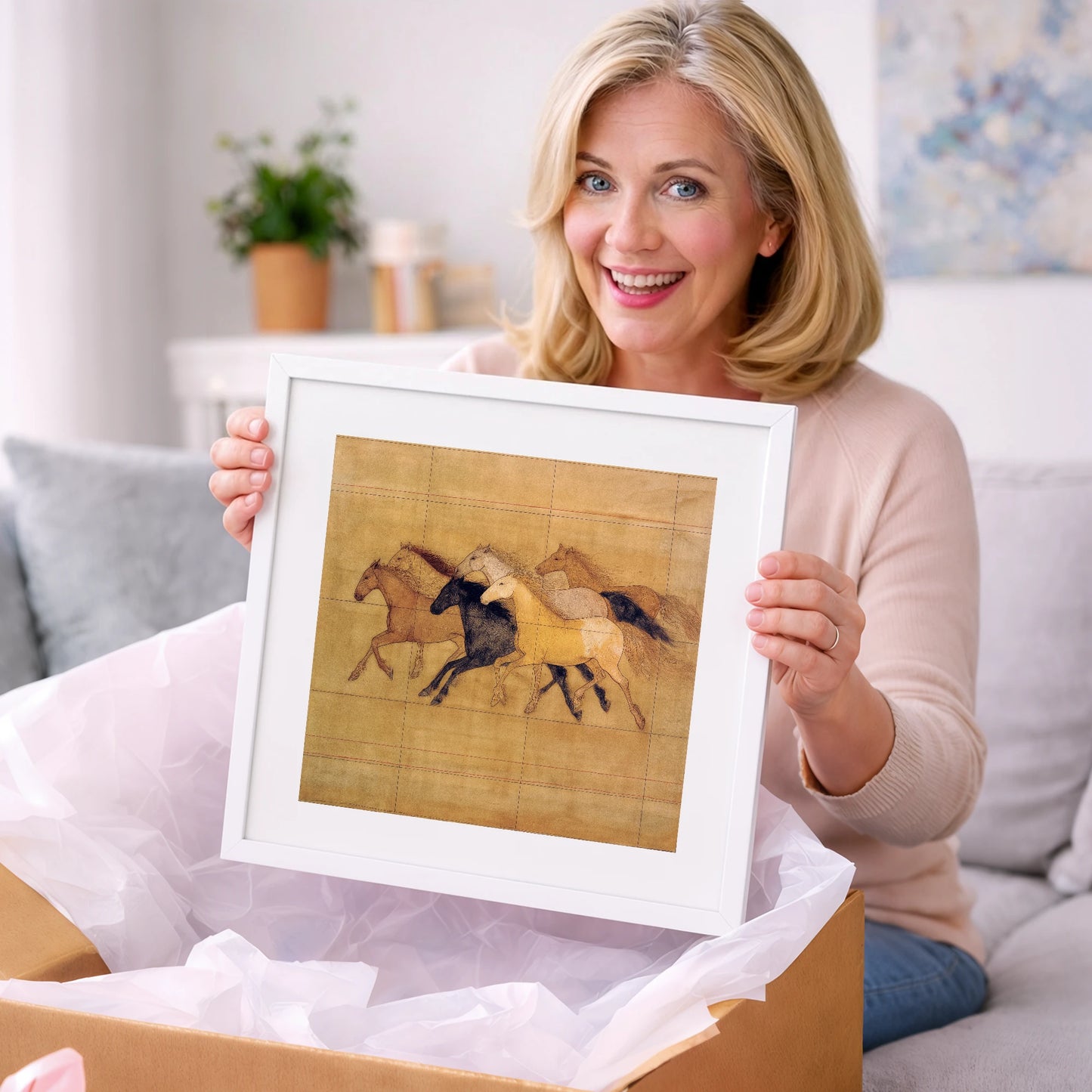 Classical Herd Study - wild horses art gift idea for horse lovers