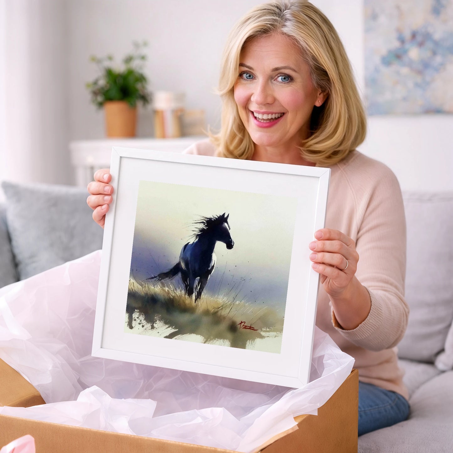 Into the Wind - wild horses art gift idea for horse lovers