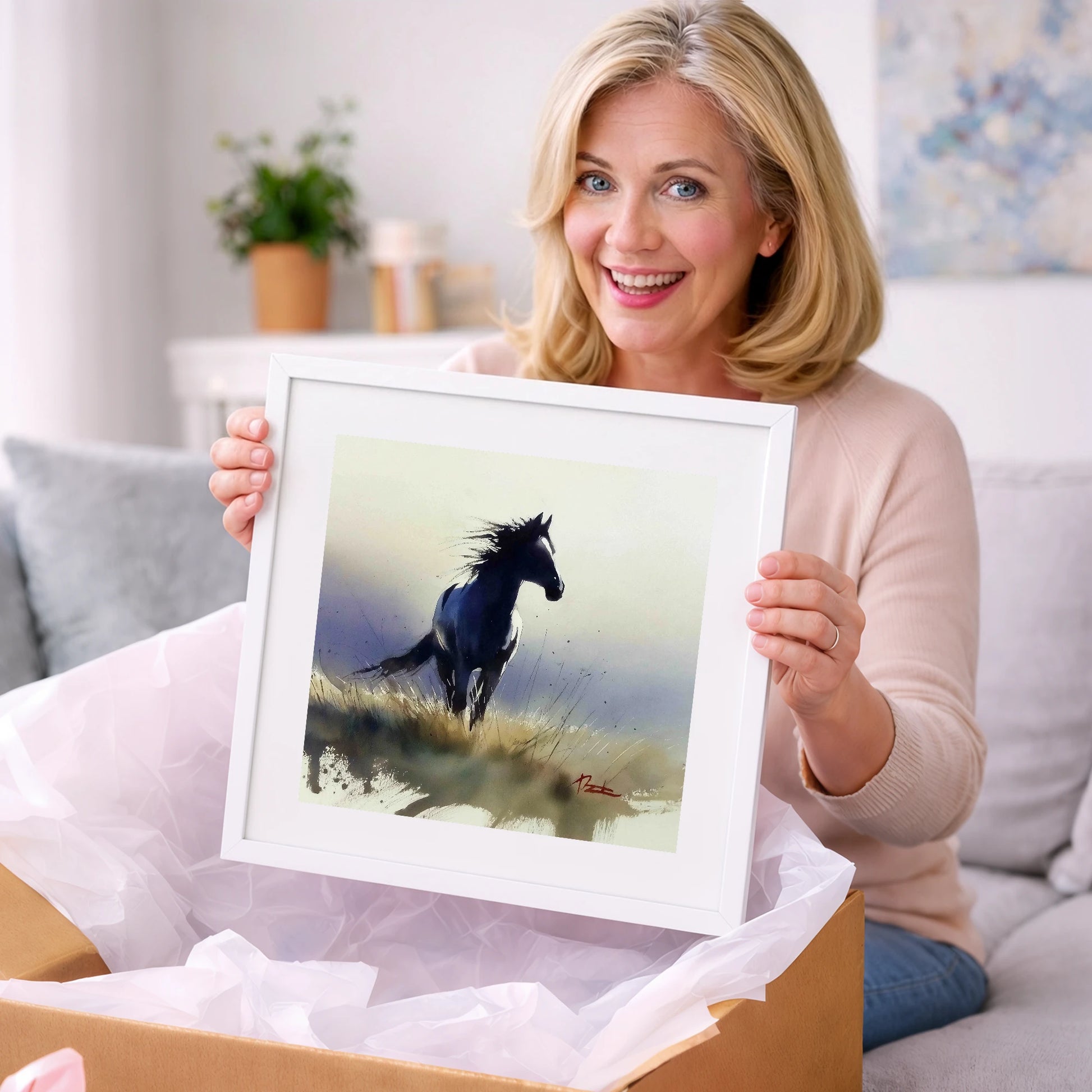 Into the Wind - wild horses art gift idea for horse lovers