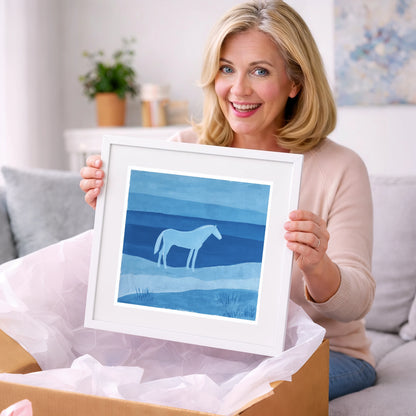 Cerulean Serenity - horse landscape art gift idea for horse lovers