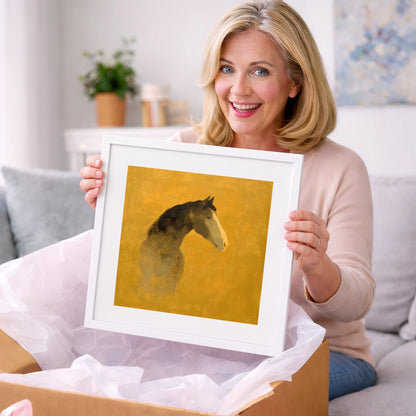 Gilded Equine Profile - horse portrait art gift idea for horse lovers
