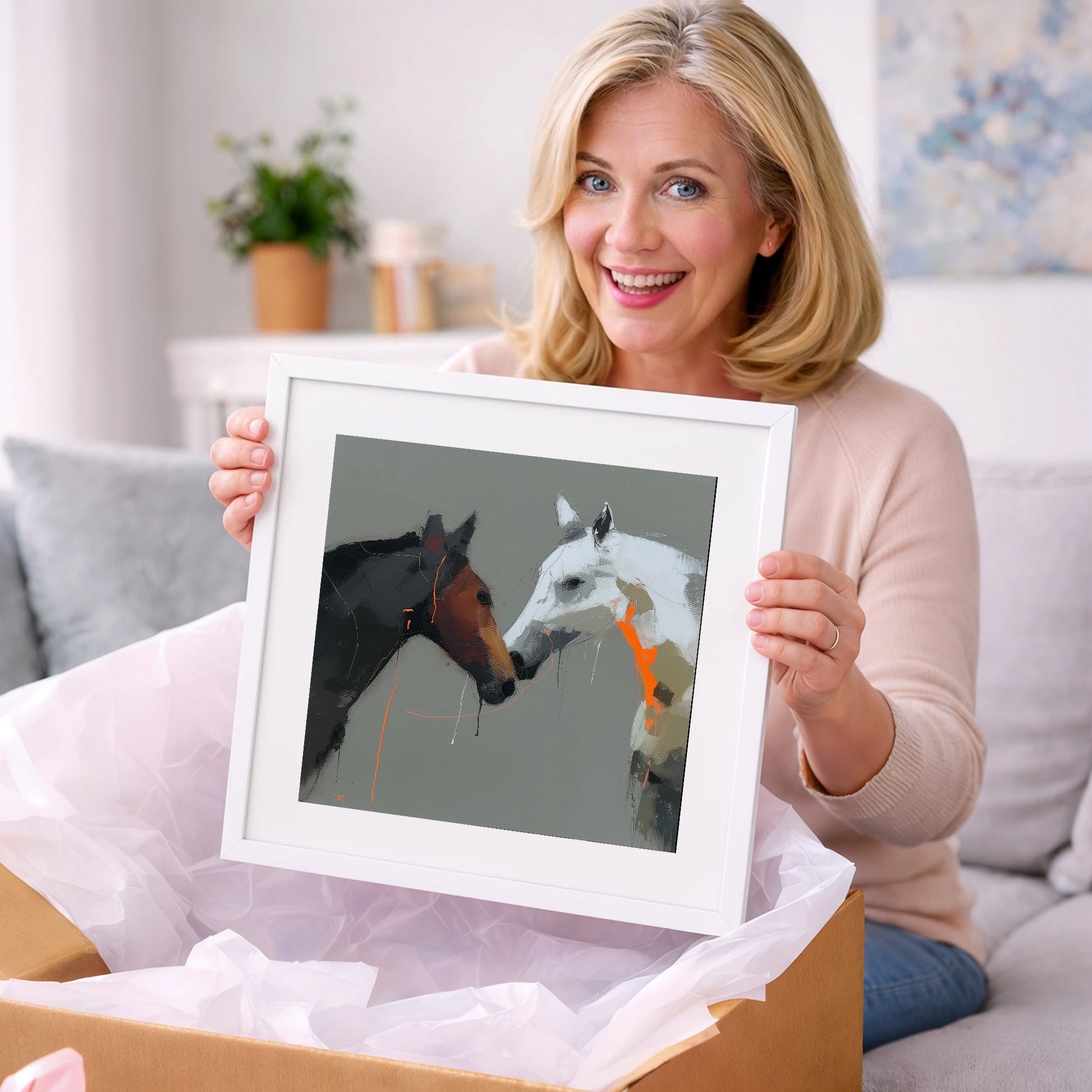 Bold Connection - horse portrait art gift idea for horse lovers