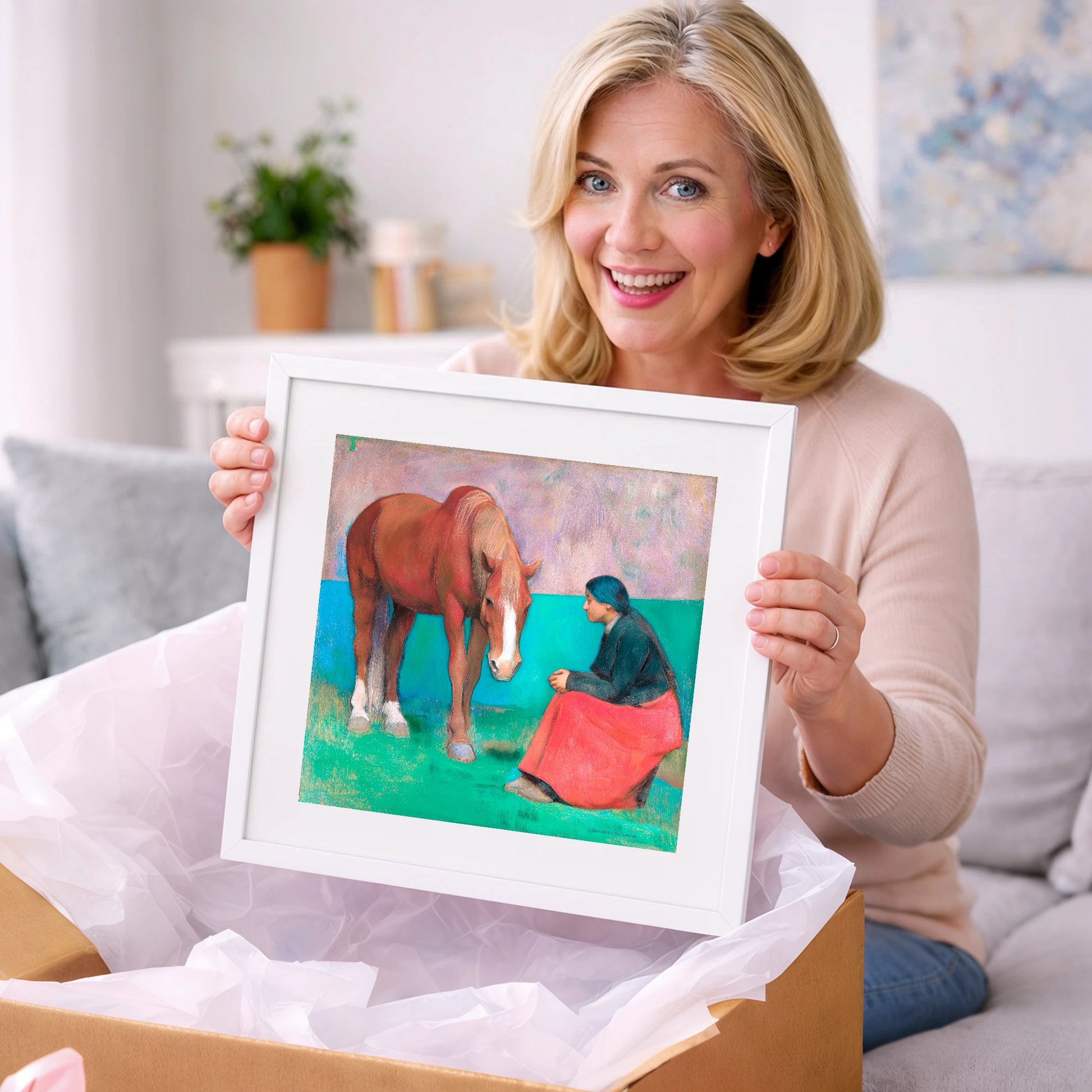 The Silent Dialogue - horse & rider art gift idea for horse lovers