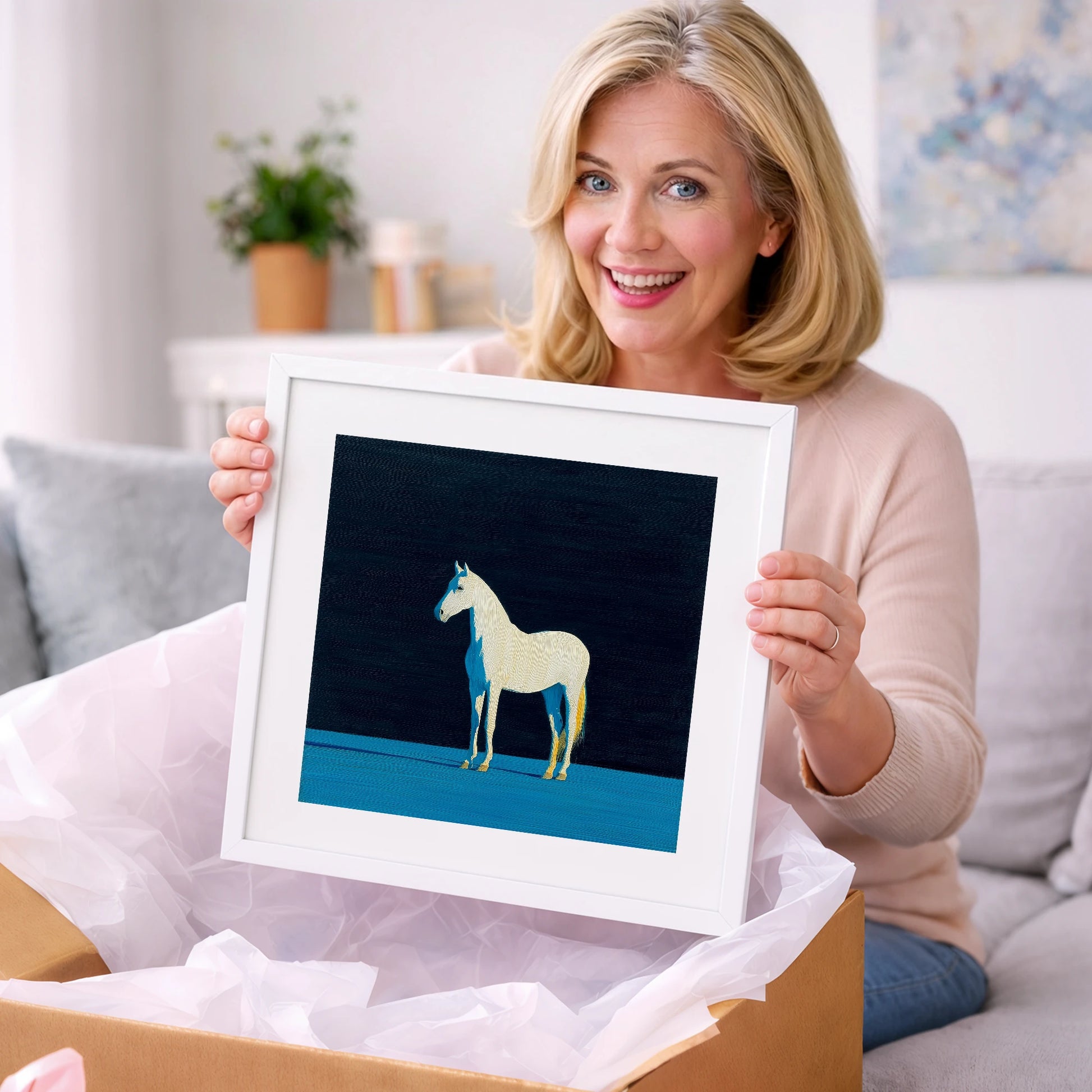 Azure Shadow Equine - horse breed art gift idea for horse lovers