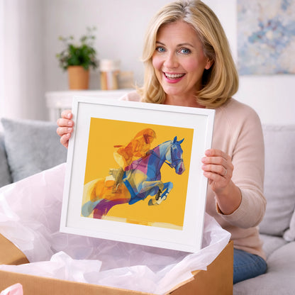 Vivid Ascent - show jumping horse art gift idea for horse lovers