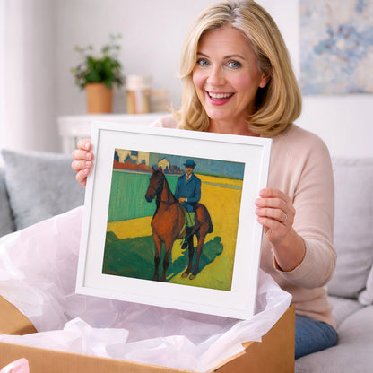 Vivid Morning Exercise - racing horse art gift idea for horse lovers