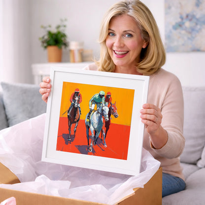 Heat of the Race - racing horse art gift idea for horse lovers