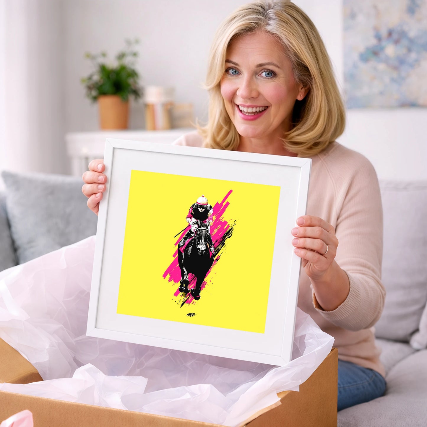 The Front Runner - racing horse art gift idea for horse lovers
