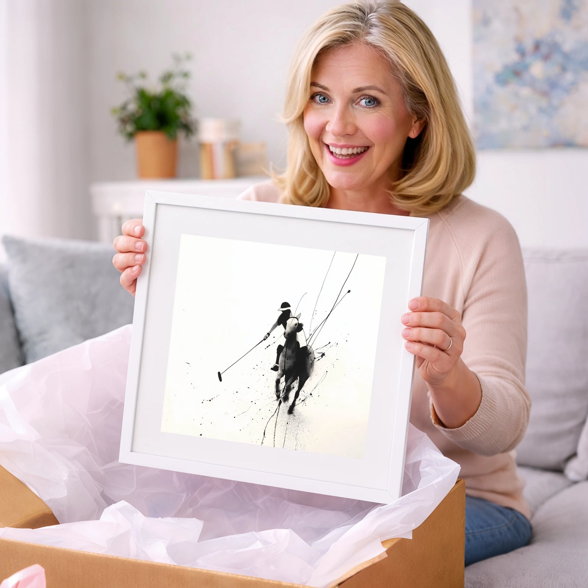 Ethereal Polo Silhouette - polo horse art gift idea for horse lovers