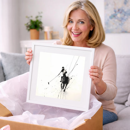 Ethereal Polo Silhouette - polo horse art gift idea for horse lovers